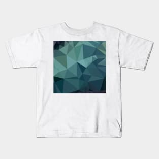 Metallic Seaweed Green Abstract Low Polygon Background Kids T-Shirt